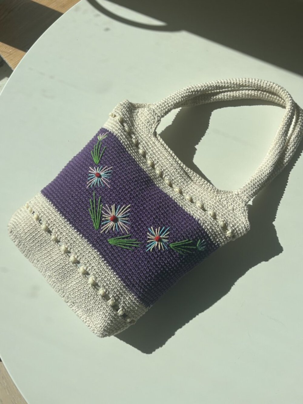 cute crochet embroidered tote bag - Picture 6 of 13